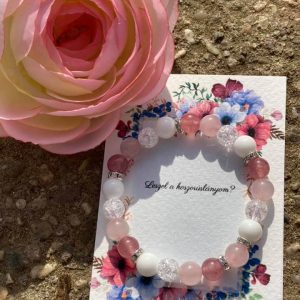 Koszorúslány felkérő karkötő-mályva