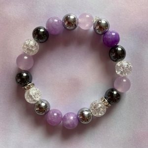 Lila jáde-hematit karkötő