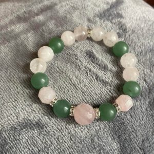 Aventurin-rózsakvarc karkötő