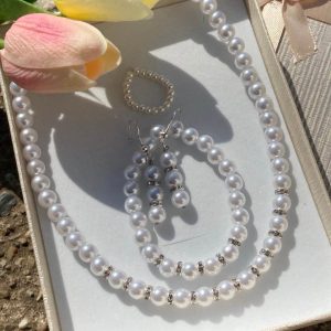 Fehér menyasszonyi ékszer szett