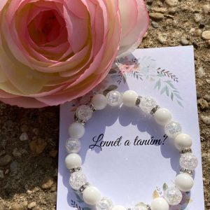 Hegyikristály-fehér jáde koszorúslány felkérő