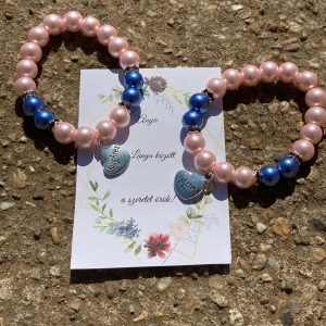 Anya-lánya (rózsaszín-kékkel) tekla karkötő