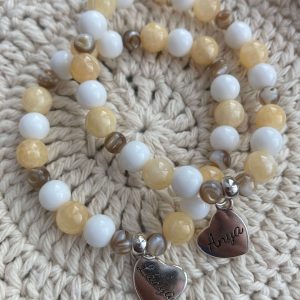 Anya-lánya sárga kalcit karkötő