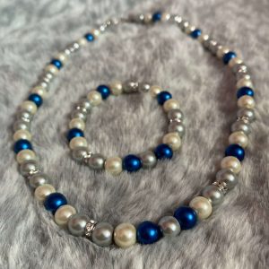 Szürke-kék ékszer szett