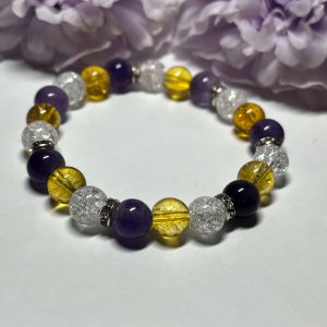 Ametiszt-citrin karkötő