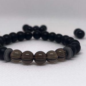 Füstkvarc-matt ónix karkötő