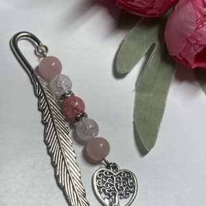 Rózsaszín életfás könyvjelző