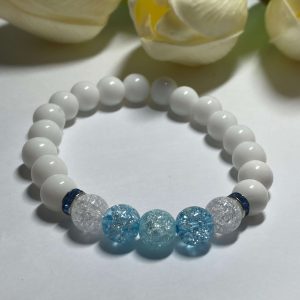 Jáde-kék hegyikristály karkötő