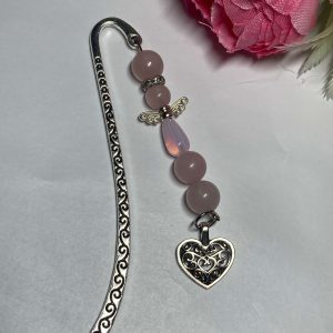 Rózsaszín angyalkás könyvjelző