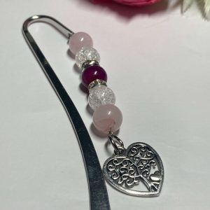 Lila-rózsaszín életfás könyvjelző