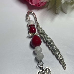 Piros angyalkás könyvjelző