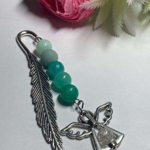 Zöld angyalkás könyvjelző