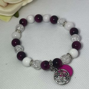 Magenta tigrisszem karkötő