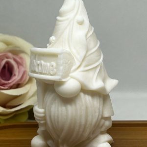 Törpe Welcome táblával gyertya