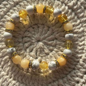 Citrin narancs kalcit karkötő