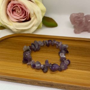 Ametiszt chips karkötő