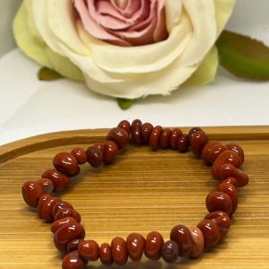 Vörös jáspis chips karkötő