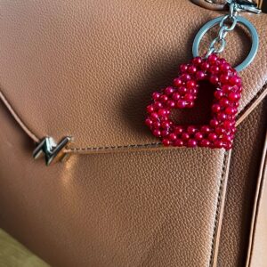 Piros szív kulcstartó