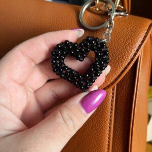 Fekete szív kulcstartó