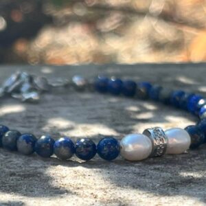 Lapis lazuli és tenyésztett gyöngy ékszer